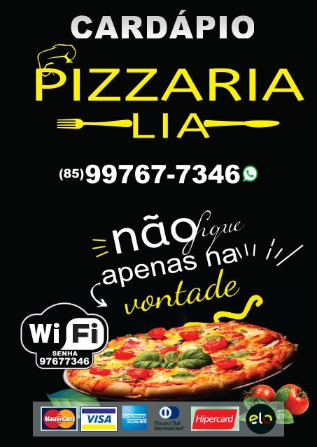 Capa do menu do restaurante Pizzaria Lia